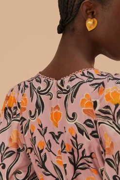 FARM Rio  Robes Courtes<Robe courte lilas à imprimé floral arabesque