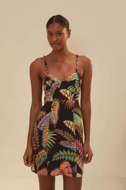 FARM Rio  Robes Courtes<Robe courte noire Cool Foliage