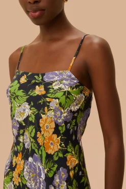 FARM Rio  Robes Courtes<Robe courte noire sans manches à imprimé floral Capri