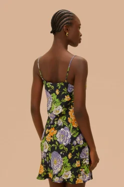 FARM Rio  Robes Courtes<Robe courte noire sans manches à imprimé floral Capri
