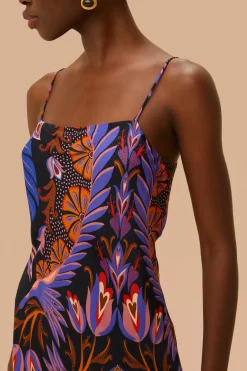 FARM Rio  Robes Courtes<Robe courte noire sans manches Heart Forest