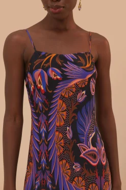FARM Rio  Robes Courtes<Robe courte noire sans manches Heart Forest