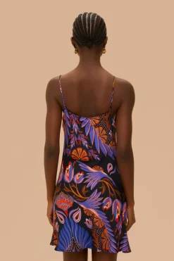 FARM Rio  Robes Courtes<Robe courte noire sans manches Heart Forest