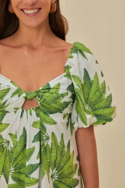 FARM Rio  Robes Courtes<Robe courte Off-White Palms Fan