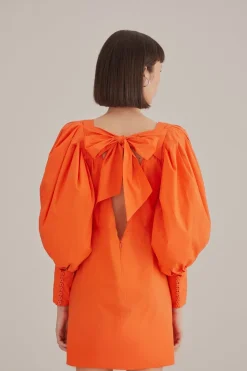 FARM Rio  Robes Courtes<Robe courte orange à dos ouvert