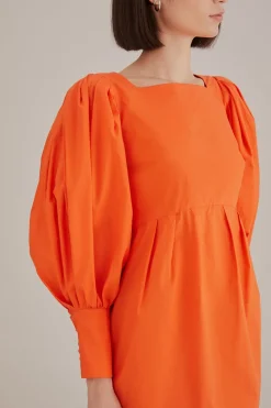 FARM Rio  Robes Courtes<Robe courte orange à dos ouvert