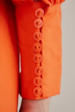 FARM Rio  Robes Courtes<Robe courte orange à dos ouvert