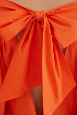 FARM Rio  Robes Courtes<Robe courte orange à dos ouvert