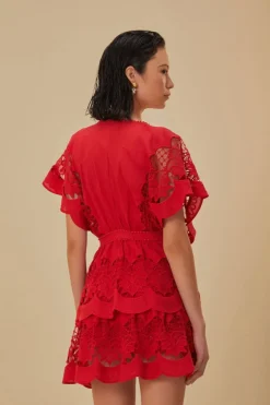 FARM Rio Robes Courtes<Robe courte Richelieu rouge