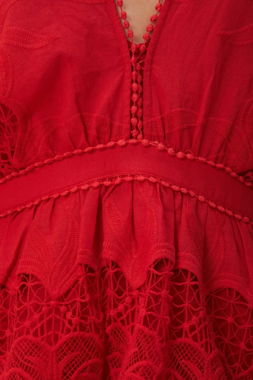 FARM Rio Robes Courtes<Robe courte Richelieu rouge