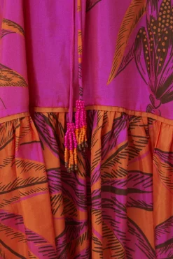 FARM Rio  Robes Courtes<Robe courte rose à épaules dénudées Beach Forest