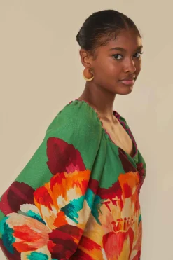 FARM Rio  Robes Courtes<Robe courte Tropicart verte