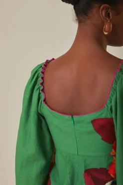 FARM Rio  Robes Courtes<Robe courte Tropicart verte