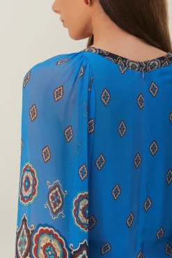 FARM Rio  Robes Longues<Robe longue à carreaux bleus Ainika