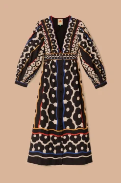 FARM Rio  Robes Longues<Robe longue à décolleté plongeant et motif marguerites de Black Farm