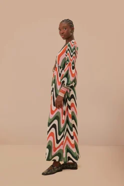 FARM Rio  Robes Longues<Robe longue à dégradé de vagues multicolores