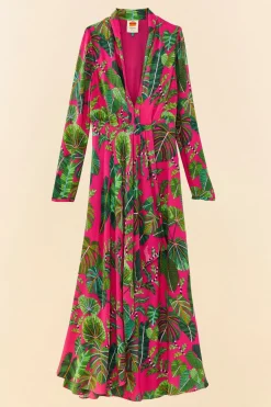 FARM Rio  Robes Longues<Robe longue à feuilles roses
