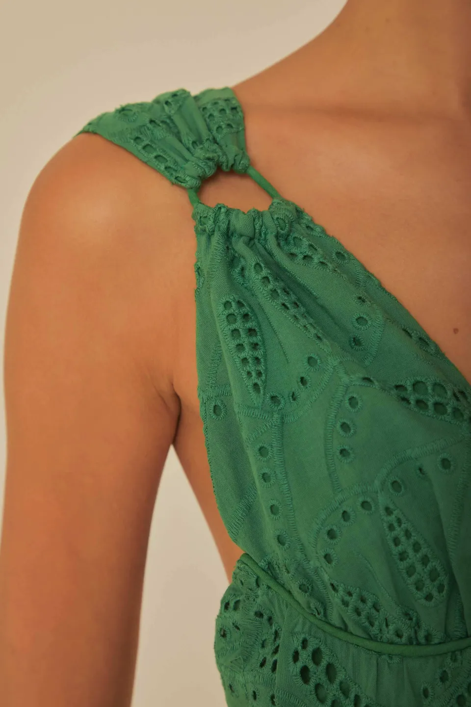 FARM Rio Robes Longues<Robe longue à œillets corset Monstera verte