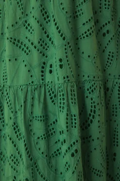FARM Rio Robes Longues<Robe longue à œillets corset Monstera verte