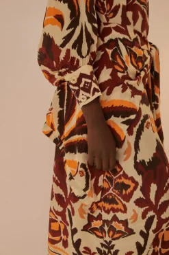 FARM Rio  Robes Longues<Robe longue à imprimé toucans crème