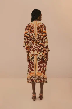FARM Rio  Robes Longues<Robe longue à imprimé toucans crème