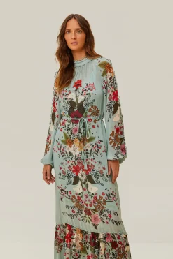 FARM Rio  Robes Longues<Robe longue à manches longues Blue Beauty Bouquet