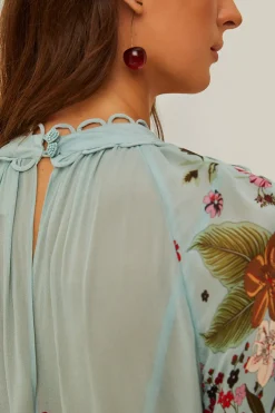 FARM Rio  Robes Longues<Robe longue à manches longues Blue Beauty Bouquet