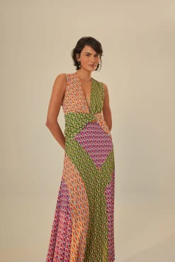 FARM Rio  Robes Longues<Robe longue à nœuds en noix de cajou mélangés