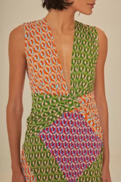 FARM Rio  Robes Longues<Robe longue à nœuds en noix de cajou mélangés