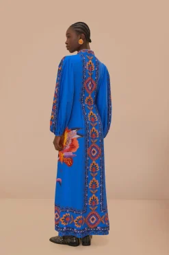 FARM Rio  Robes Longues<Robe longue à tapisserie florale bleu marine Lucy
