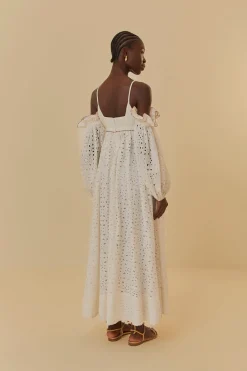 FARM Rio  Robes Longues<Robe longue blanc cassé à fleurs 3D