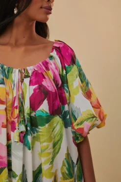 FARM Rio  Robes Longues<Robe longue blanc cassé à fleurs peintes