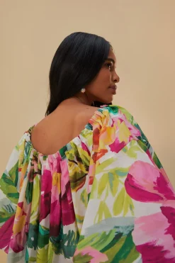 FARM Rio  Robes Longues<Robe longue blanc cassé à fleurs peintes
