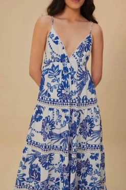 FARM Rio  Robes Longues<Robe longue blanc cassé à oiseaux fleuris