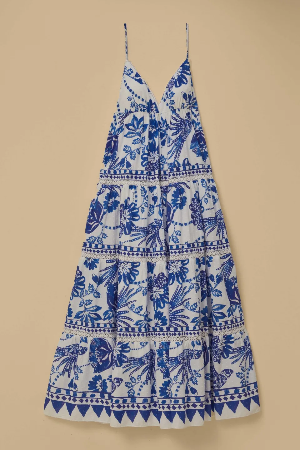 FARM Rio Robes Longues<Robe longue blanc cassé à oiseaux fleuris