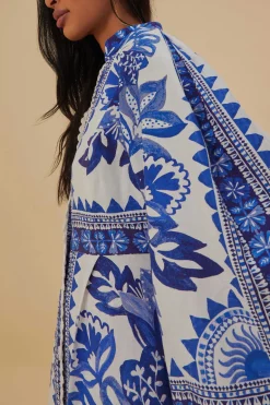 FARM Rio  Robes Longues<Robe longue blanc cassé Flora Tapestry Lenzing™ Ecovero™ Euroflax™