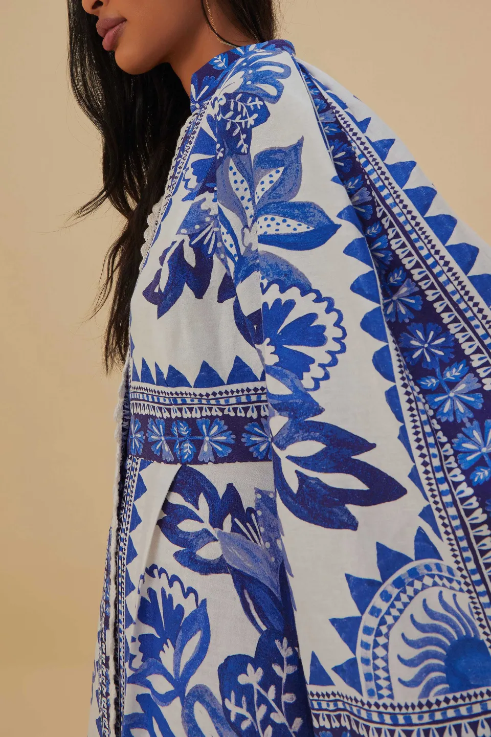 FARM Rio Robes Longues<Robe longue blanc cassé Flora Tapestry Lenzing™ Ecovero™ Euroflax™