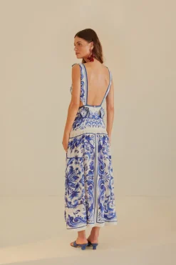 FARM Rio  Robes Longues<Robe longue blanc cassé Garden Tiles