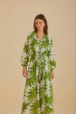 FARM Rio  Robes Longues<Robe longue blanc cassé Palm Fan