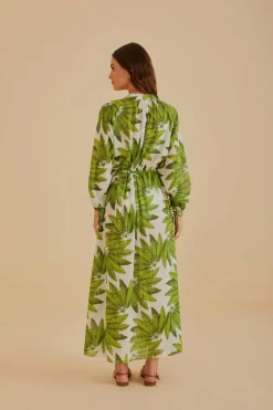 FARM Rio  Robes Longues<Robe longue blanc cassé Palm Fan