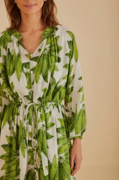 FARM Rio  Robes Longues<Robe longue blanc cassé Palm Fan