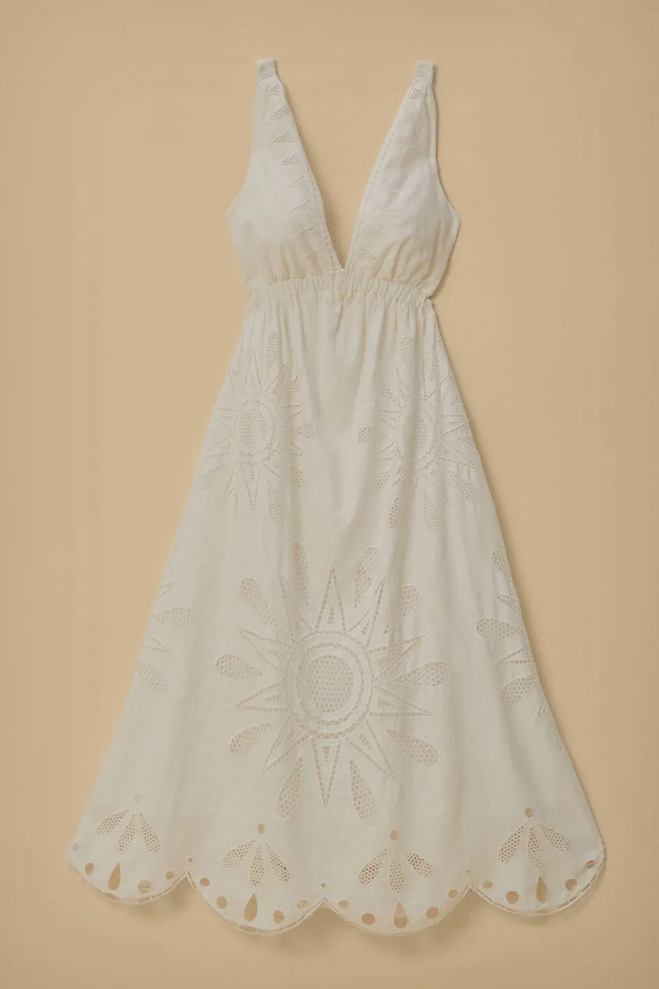 FARM Rio Robes Longues<Robe longue blanc cassé Richelieu Lenzing™ Ecovero™ Euroflax™