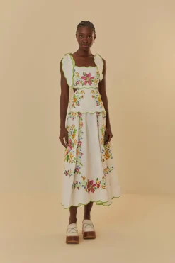 FARM Rio  Robes Longues<Robe longue blanc cassé Tropical Romance