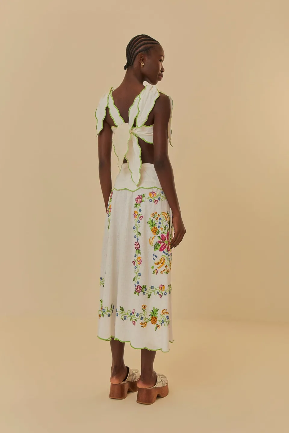 FARM Rio Robes Longues<Robe longue blanc cassé Tropical Romance