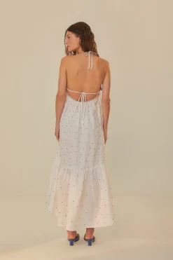 FARM Rio  Robes Longues<Robe longue blanche sans manches à poissons perlés