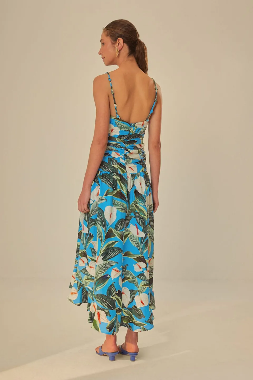 FARM Rio Robes Longues<Robe longue bleue Anthurium Garden LENZING™ ECOVERO™ Euroflax™