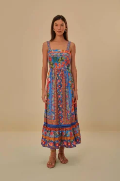 FARM Rio  Robes Longues<Robe longue bleue jardin cousue
