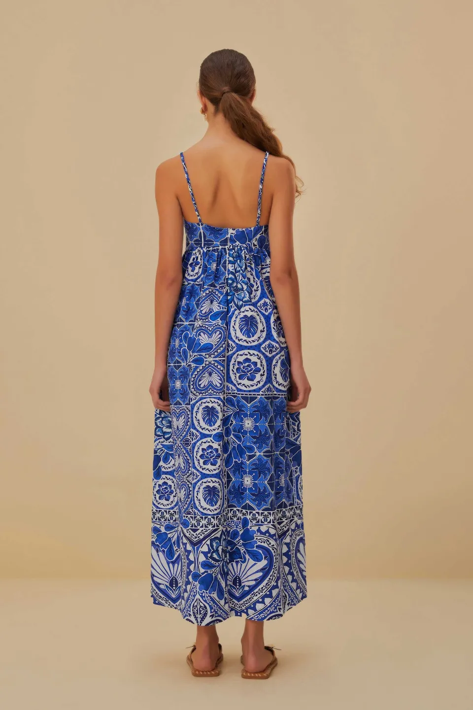 FARM Rio Robes Longues<Robe longue bleue sans manches Tile Dream