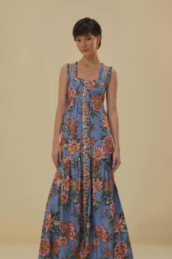 FARM Rio Robes Longues<Robe longue bleue sans manches Wonderful Bouquet