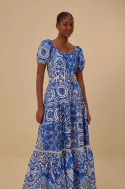 FARM Rio  Robes Longues<Robe longue bleue Tile Dream